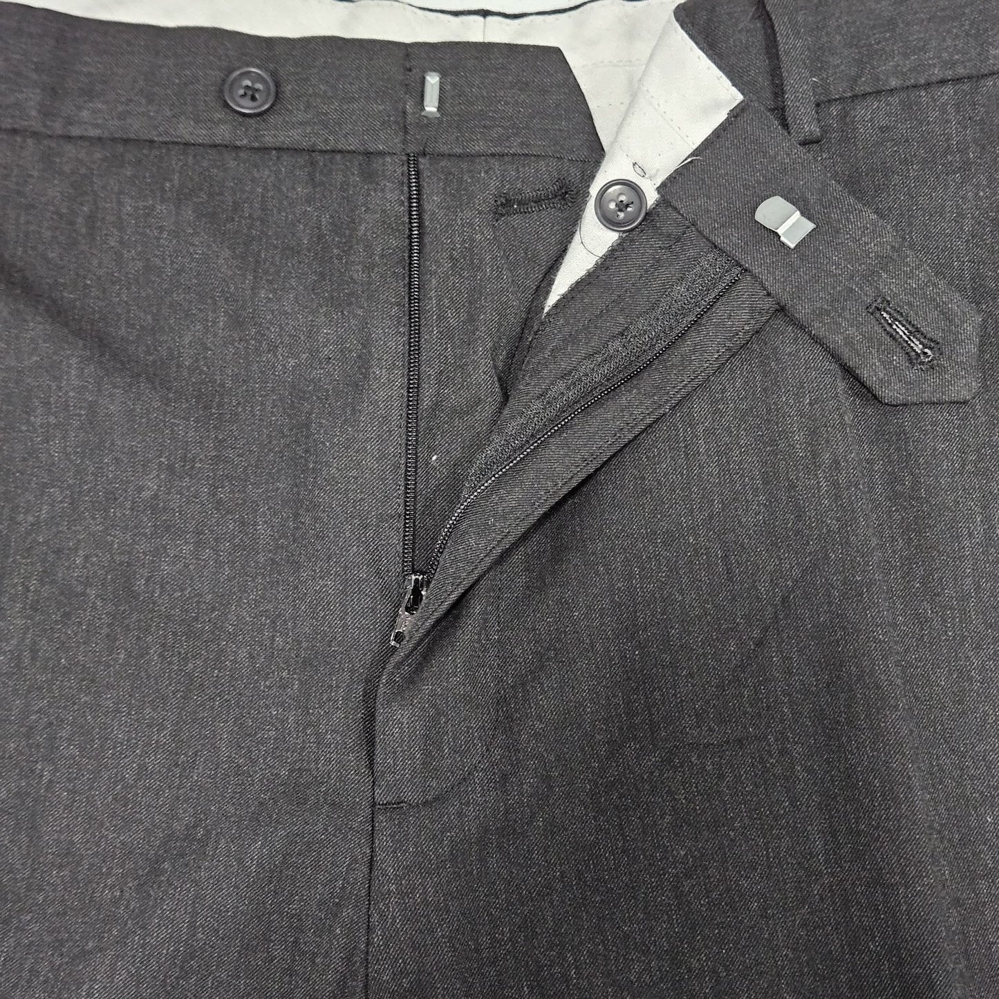 Joseph & Feiss Gold Grey Wool Blend Flat Front Straight Leg Dress Pants 42x29