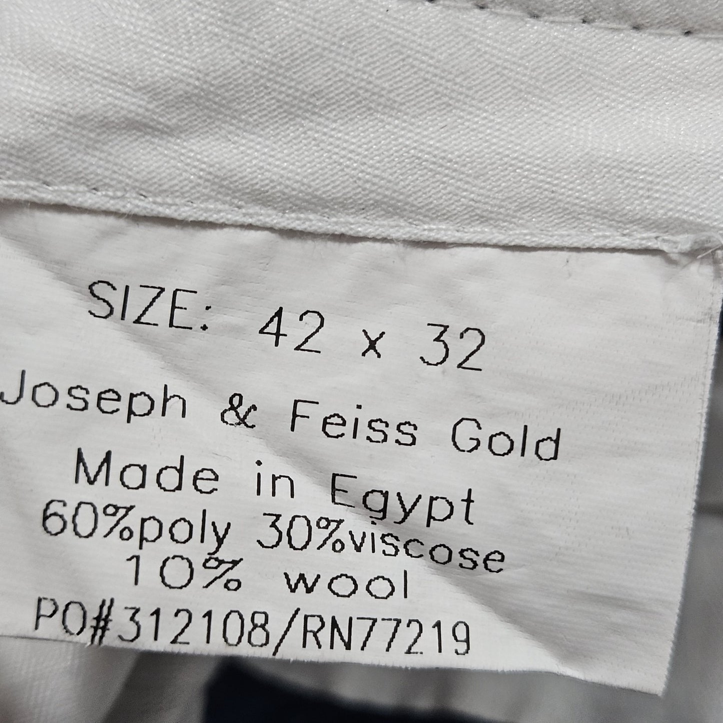 Joseph & Feiss Gold Grey Wool Blend Flat Front Straight Leg Dress Pants 42x29
