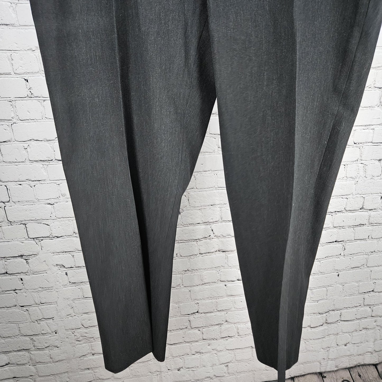 Joseph & Feiss Gold Grey Wool Blend Flat Front Straight Leg Dress Pants 42x29