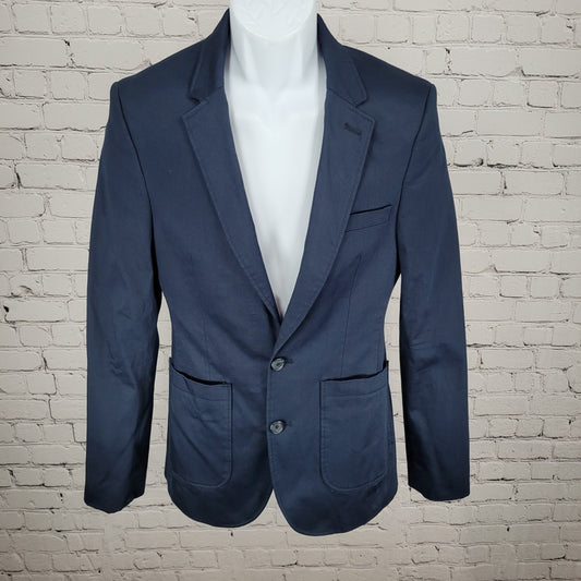 ASOS Navy Blue 2 Button Single Vented Notch Blazer Jacket Sport Coat Size 34R