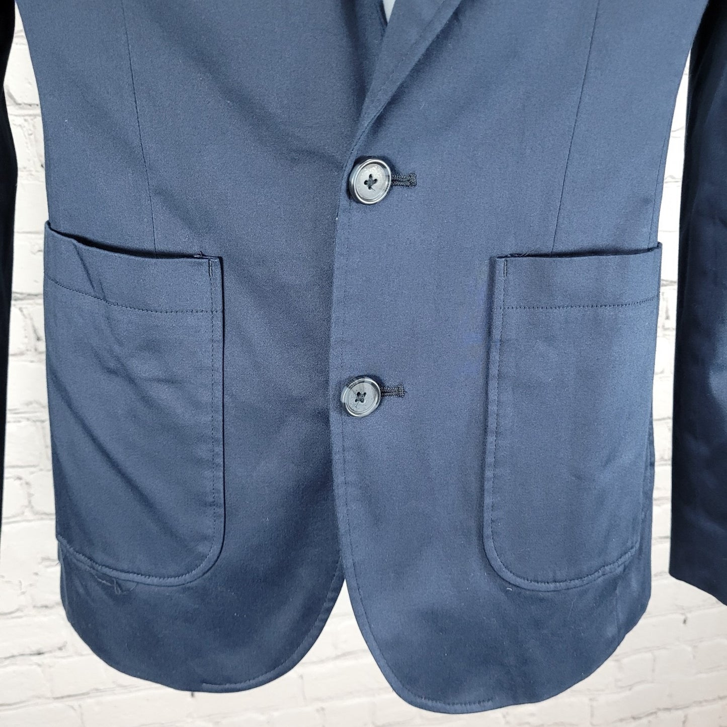 ASOS Navy Blue 2 Button Single Vented Notch Blazer Jacket Sport Coat Size 34R