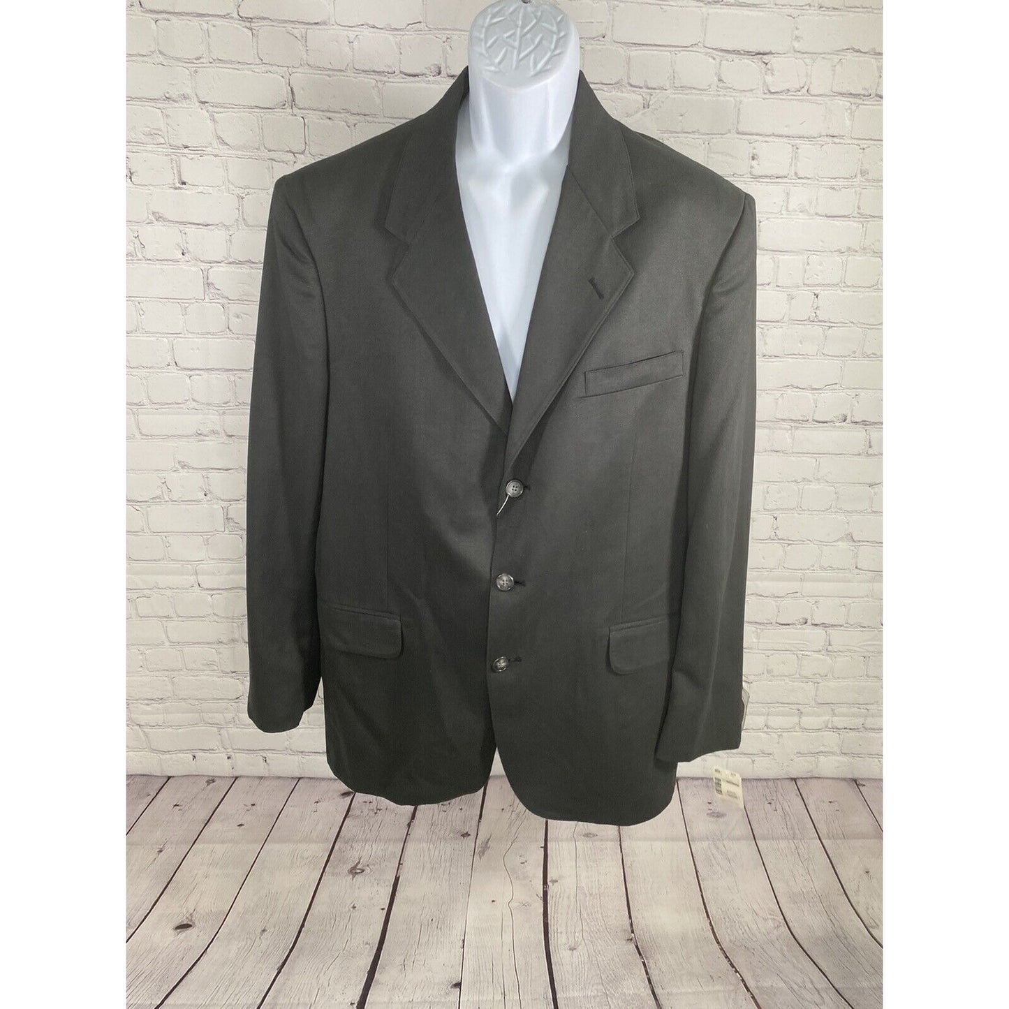 VTG NWT Bill Robinson Black Polyester Micro Fiber 3 Button Jacket Blazer 44L