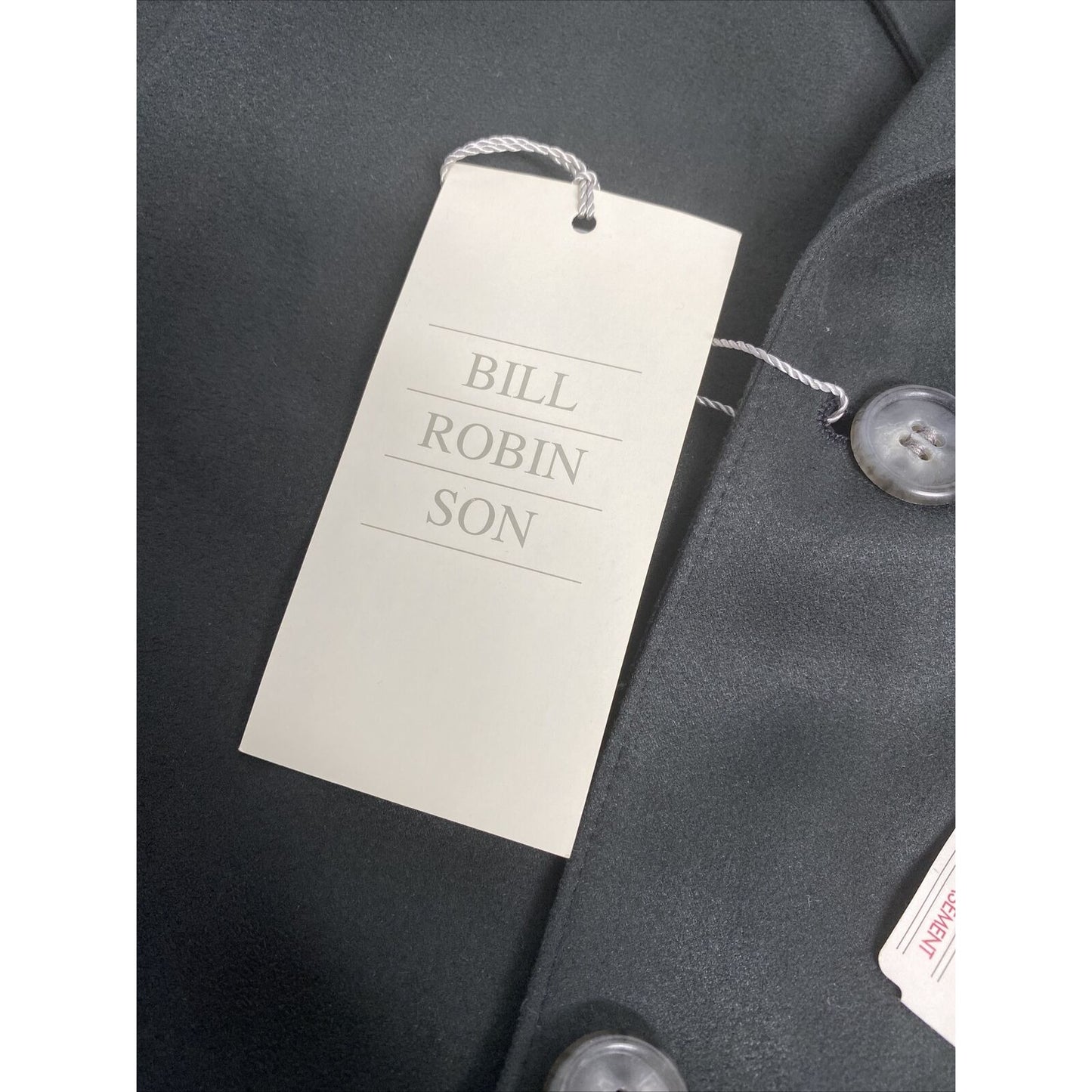 VTG NWT Bill Robinson Black Polyester Micro Fiber 3 Button Jacket Blazer 44L