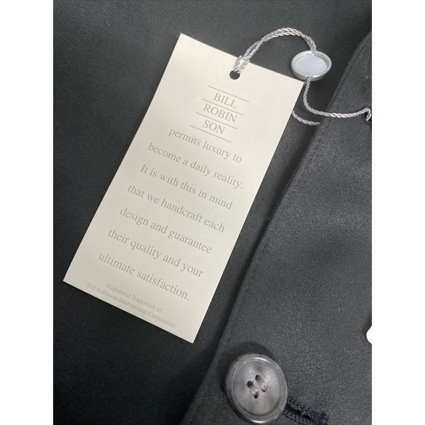 VTG NWT Bill Robinson Black Polyester Micro Fiber 3 Button Jacket Blazer 44L