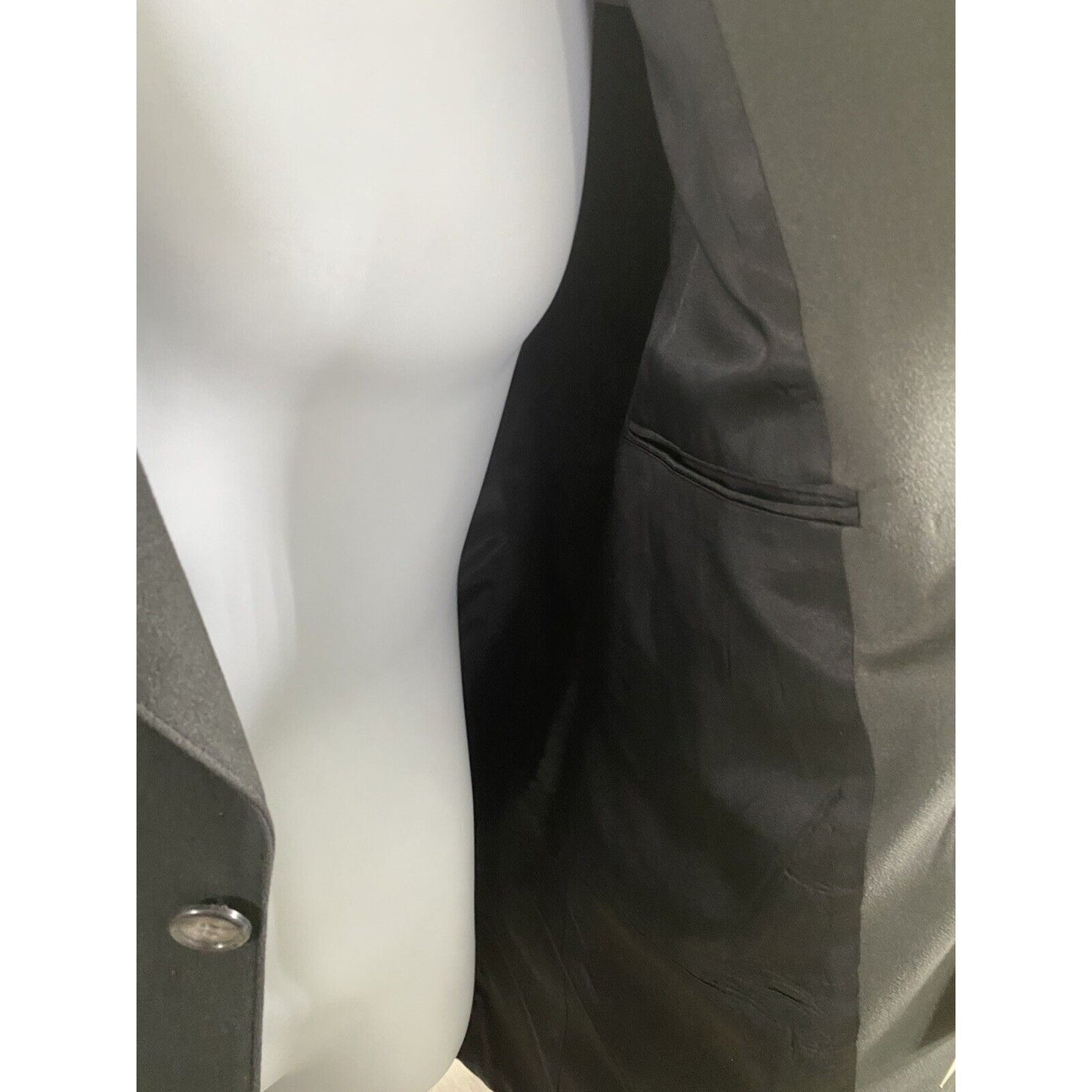 VTG NWT Bill Robinson Black Polyester Micro Fiber 3 Button Jacket Blazer 44L