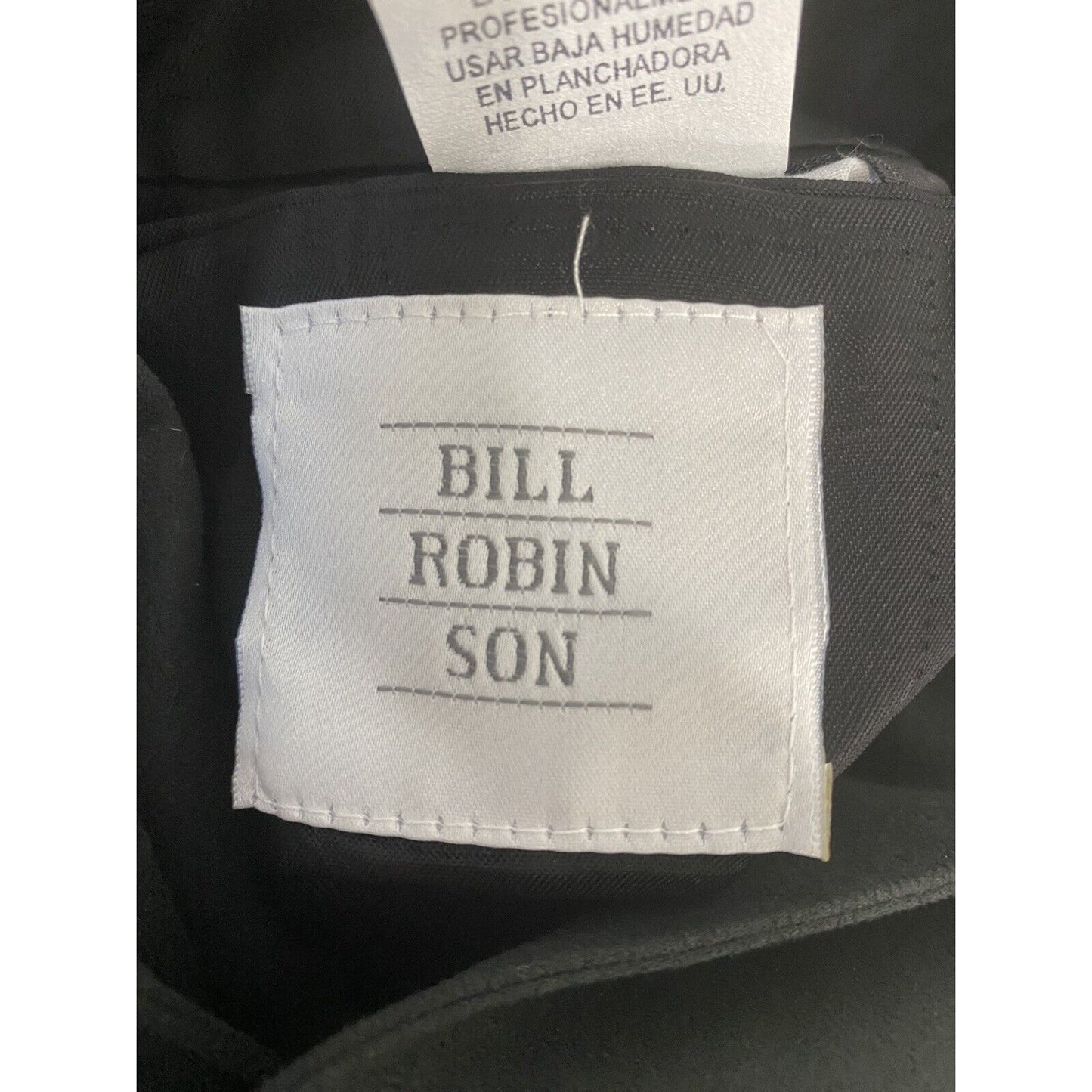 VTG NWT Bill Robinson Black Polyester Micro Fiber 3 Button Jacket Blazer 44L