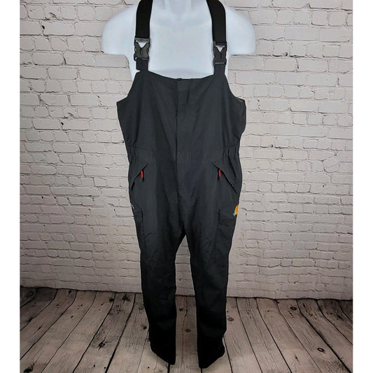 Bass Pro Shops Black Bone Dry Cargo Adjustable Fishing Overalls Size Medium M