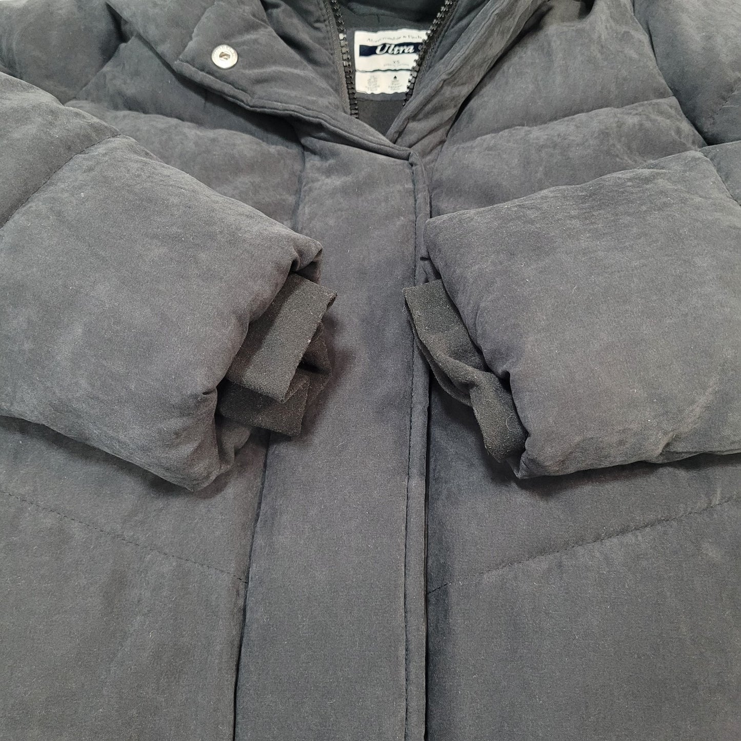 Abercrombie & Fitch Ultra Black Fleece Lined Insulated Hooded Jacket Size XS