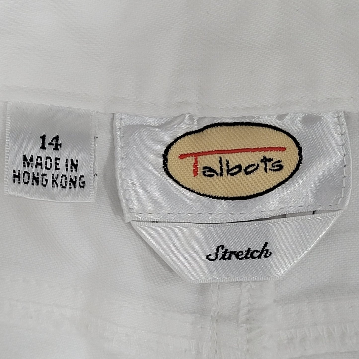 Talbots White Stretch Denim High Rise Straight Leg Jeans 14 (33x30)