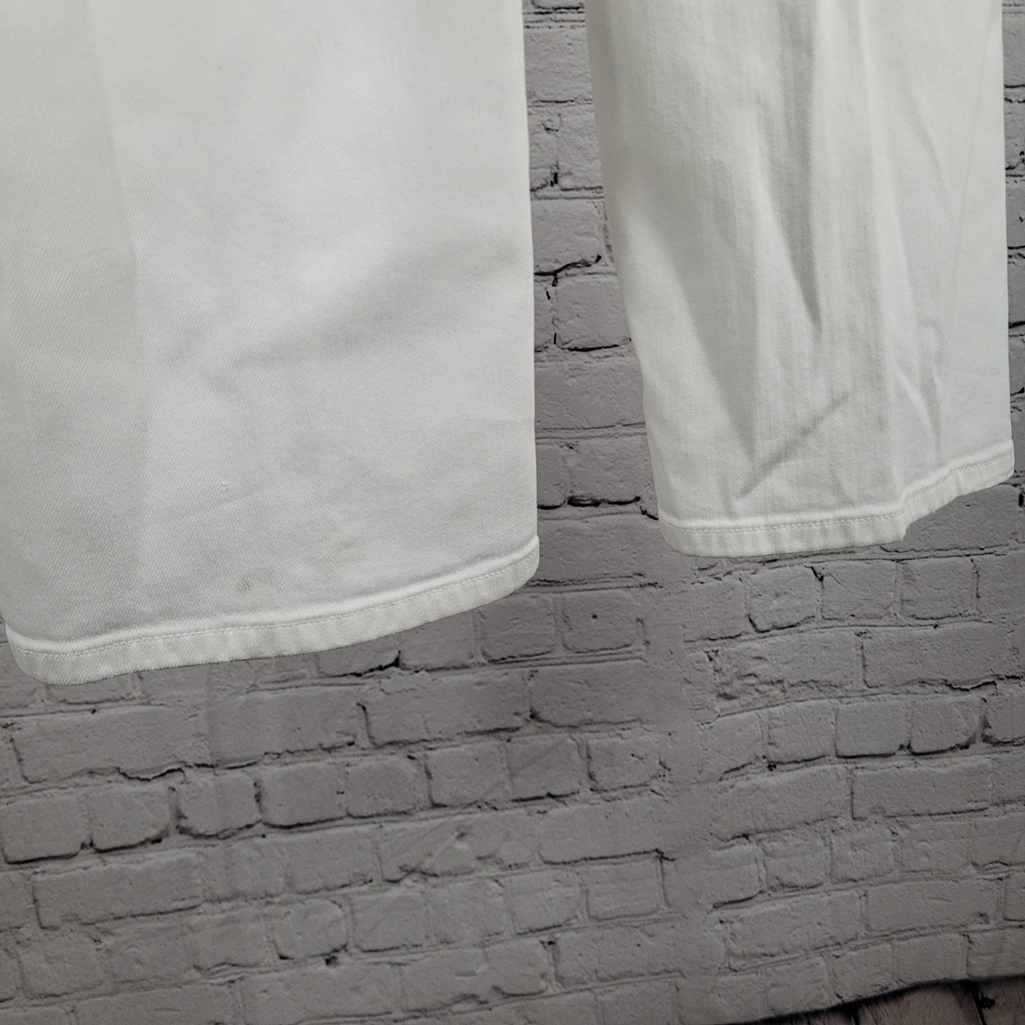 Talbots White Stretch Denim High Rise Straight Leg Jeans 14 (33x30)