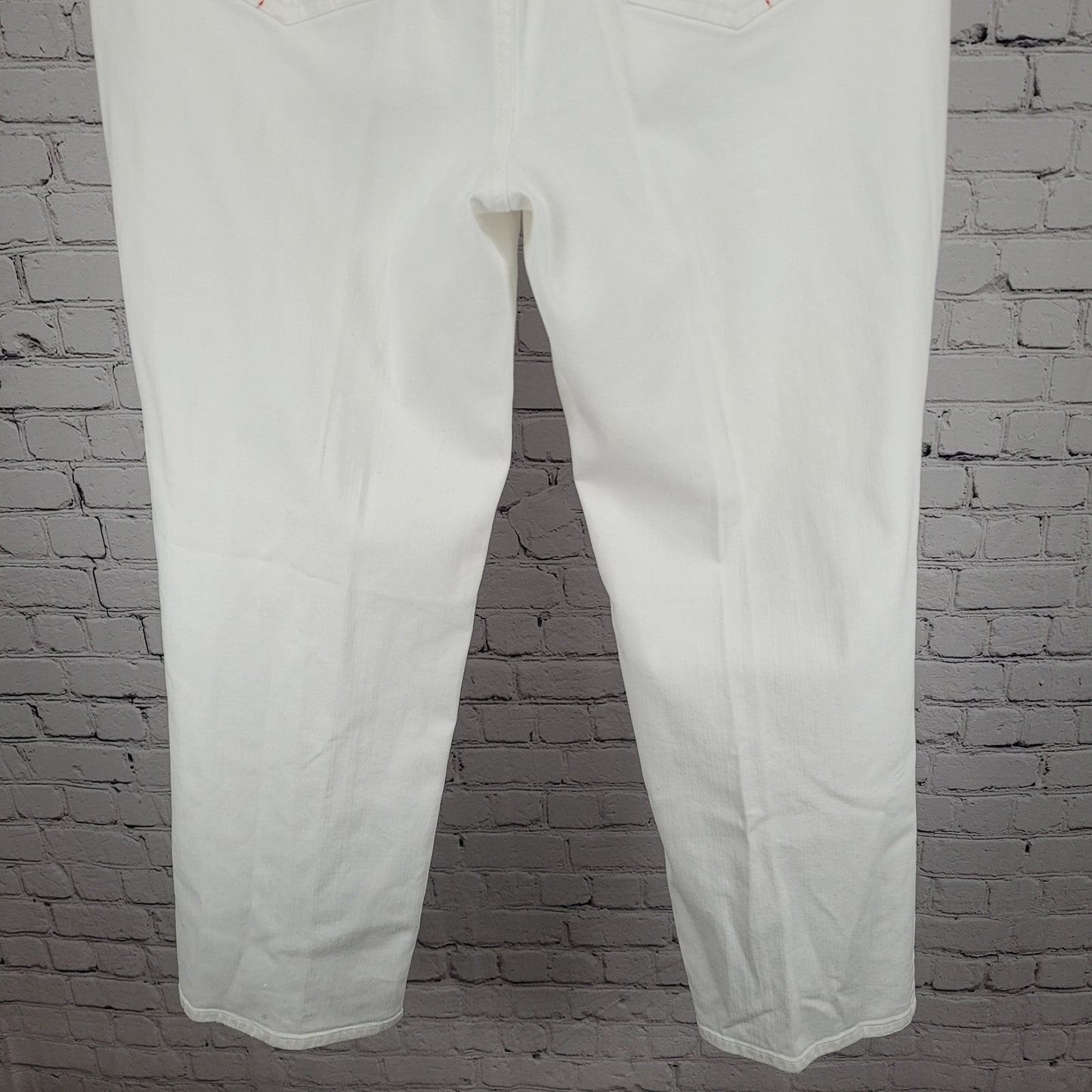 Talbots White Stretch Denim High Rise Straight Leg Jeans 14 (33x30)