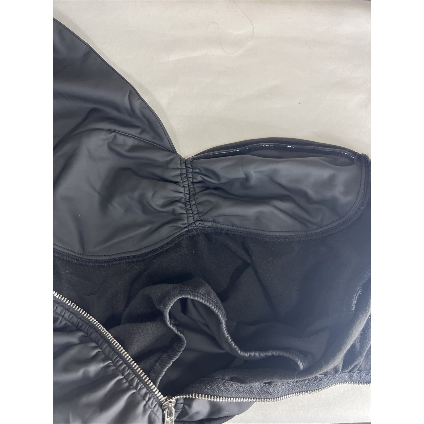 Maniere de Voir Black Cinchable Top Faux Matte Leather Bodysuit Women's US 8