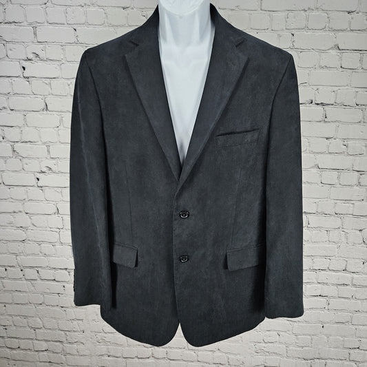 Tasso Elba Black Microfiber 2 Button Single Vented Notch Blazer Sport Coat 40R