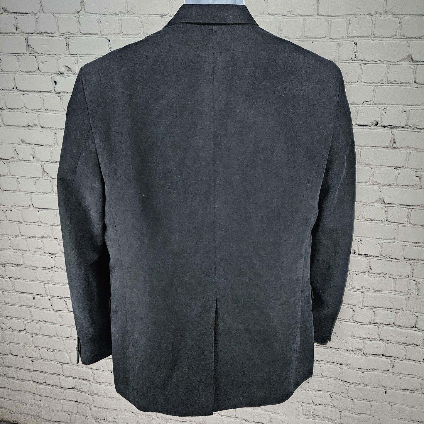 Tasso Elba Black Microfiber 2 Button Single Vented Notch Blazer Sport Coat 40R