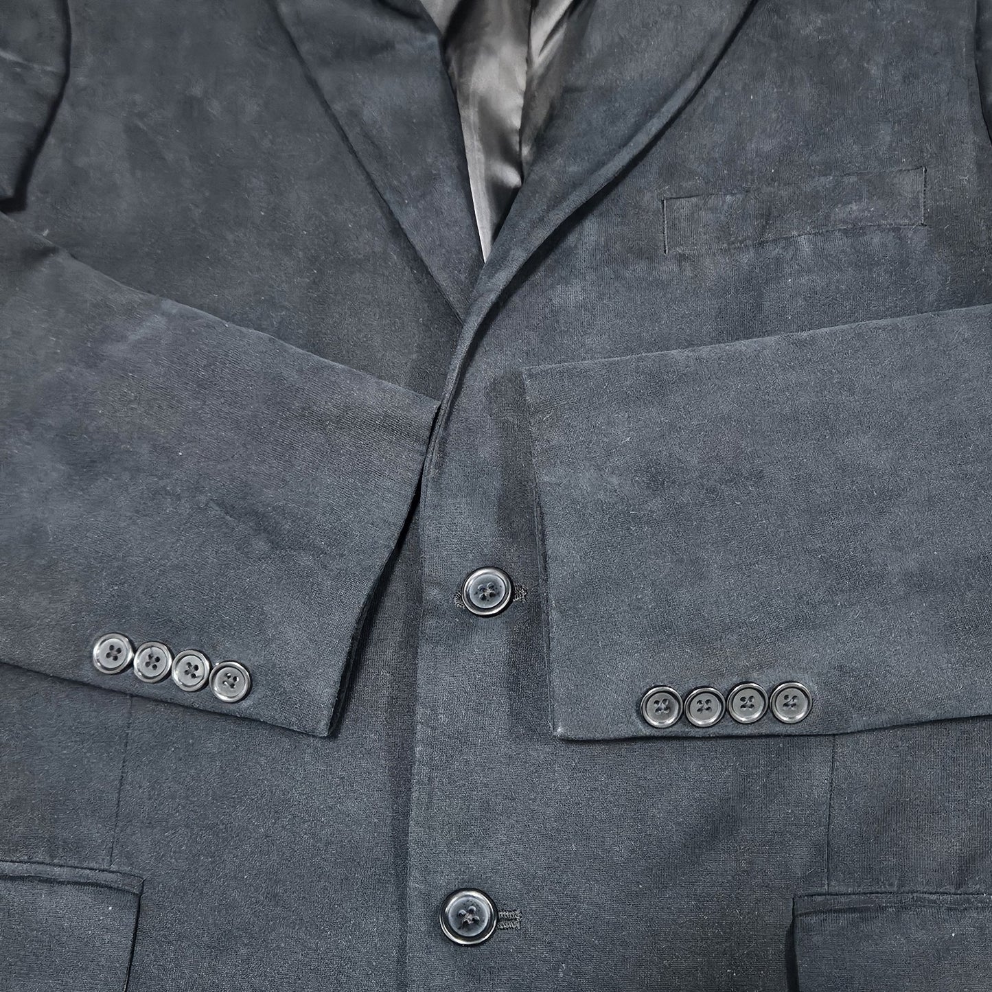 Tasso Elba Black Microfiber 2 Button Single Vented Notch Blazer Sport Coat 40R