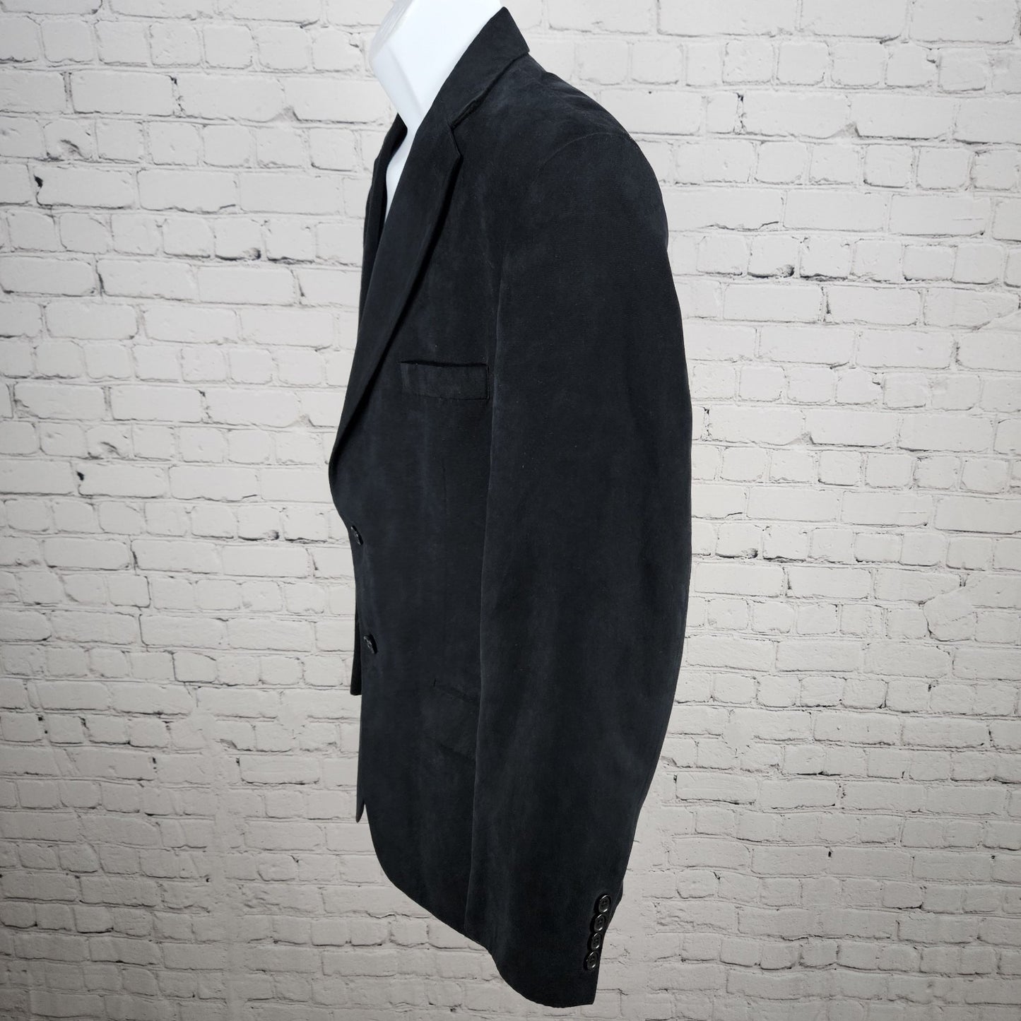 Tasso Elba Black Microfiber 2 Button Single Vented Notch Blazer Sport Coat 40R