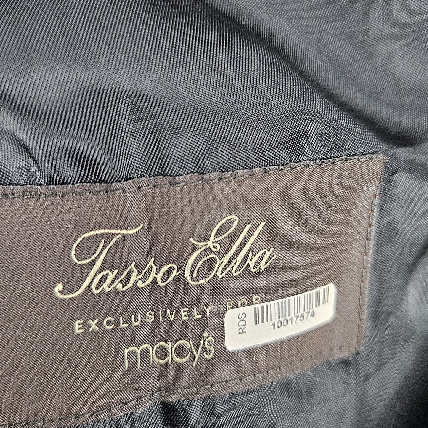 Tasso Elba Black Microfiber 2 Button Single Vented Notch Blazer Sport Coat 40R