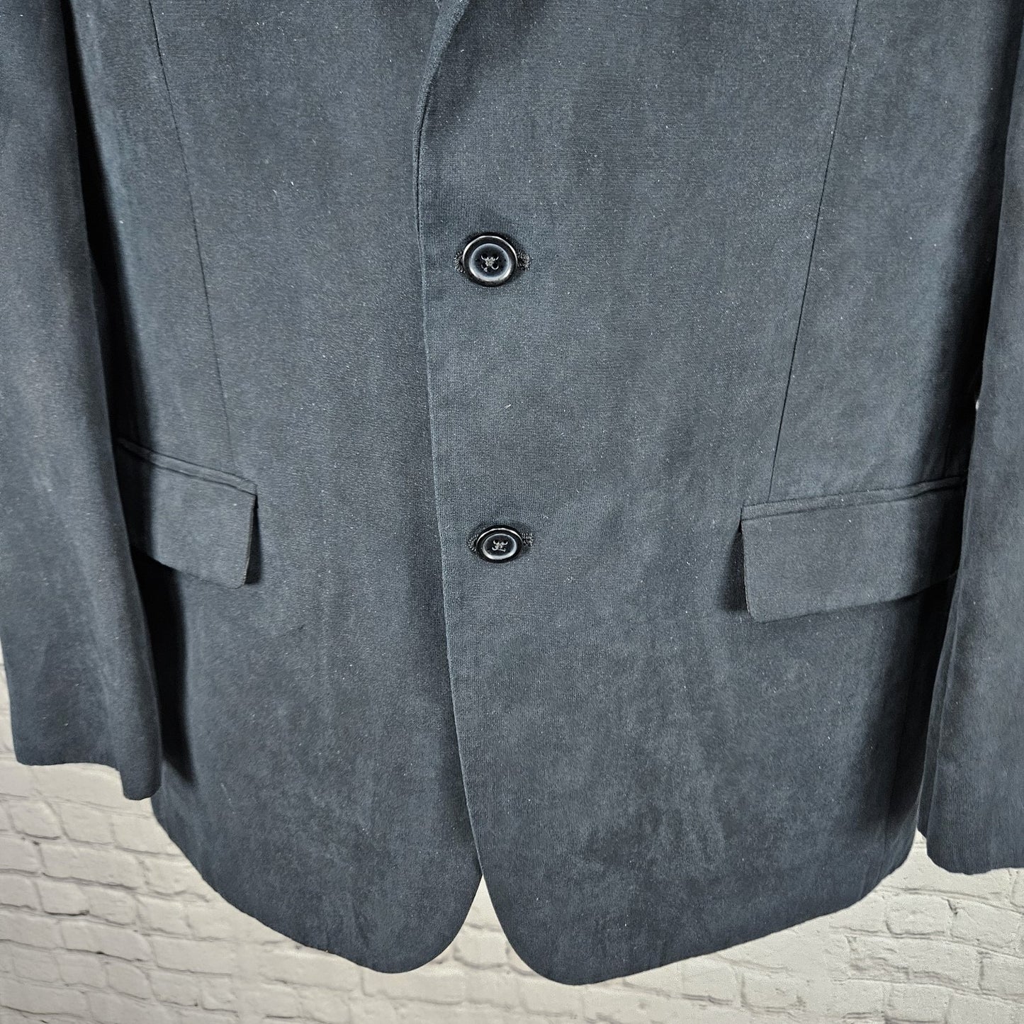 Tasso Elba Black Microfiber 2 Button Single Vented Notch Blazer Sport Coat 40R