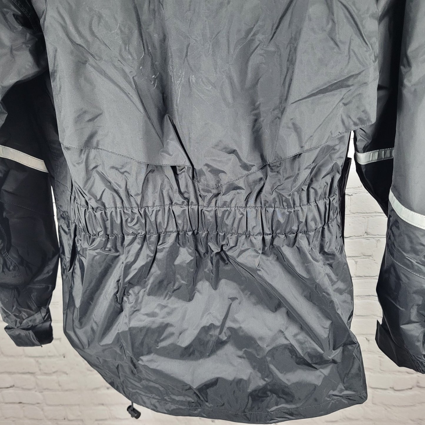 Tour Master Riding Apparel Black Coat 3M Scotchlite Reflective Rain Jacket L 44