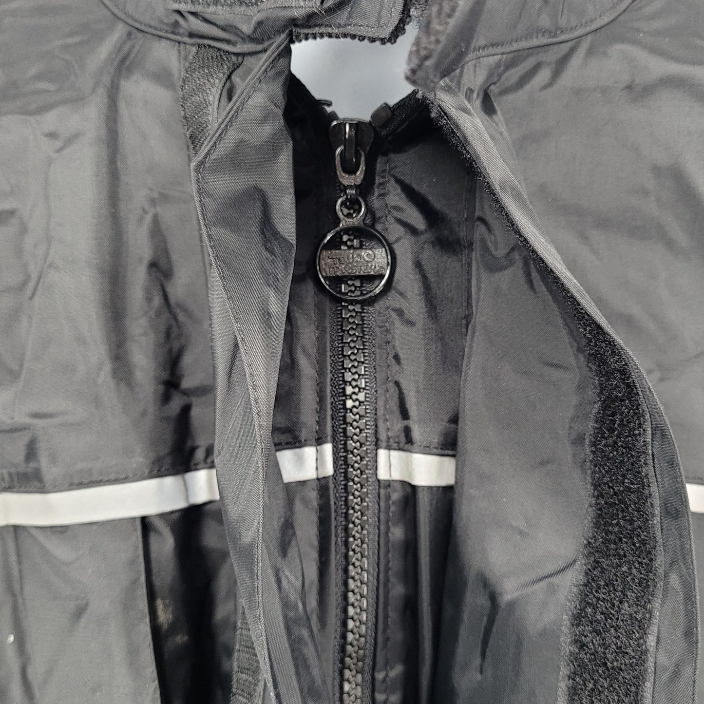Tour Master Riding Apparel Black Coat 3M Scotchlite Reflective Rain Jacket L 44