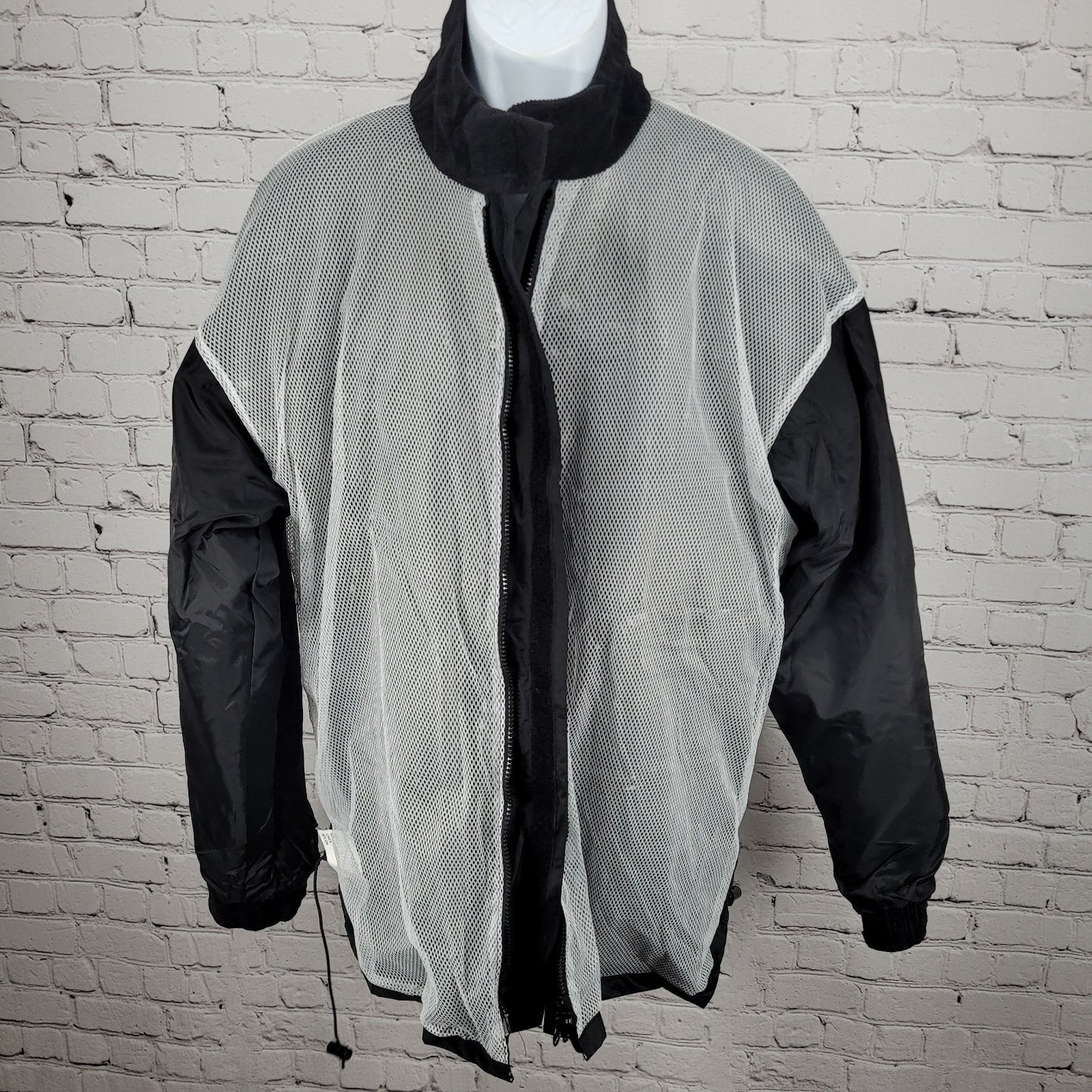 Tour Master Riding Apparel Black Coat 3M Scotchlite Reflective Rain Jacket L 44