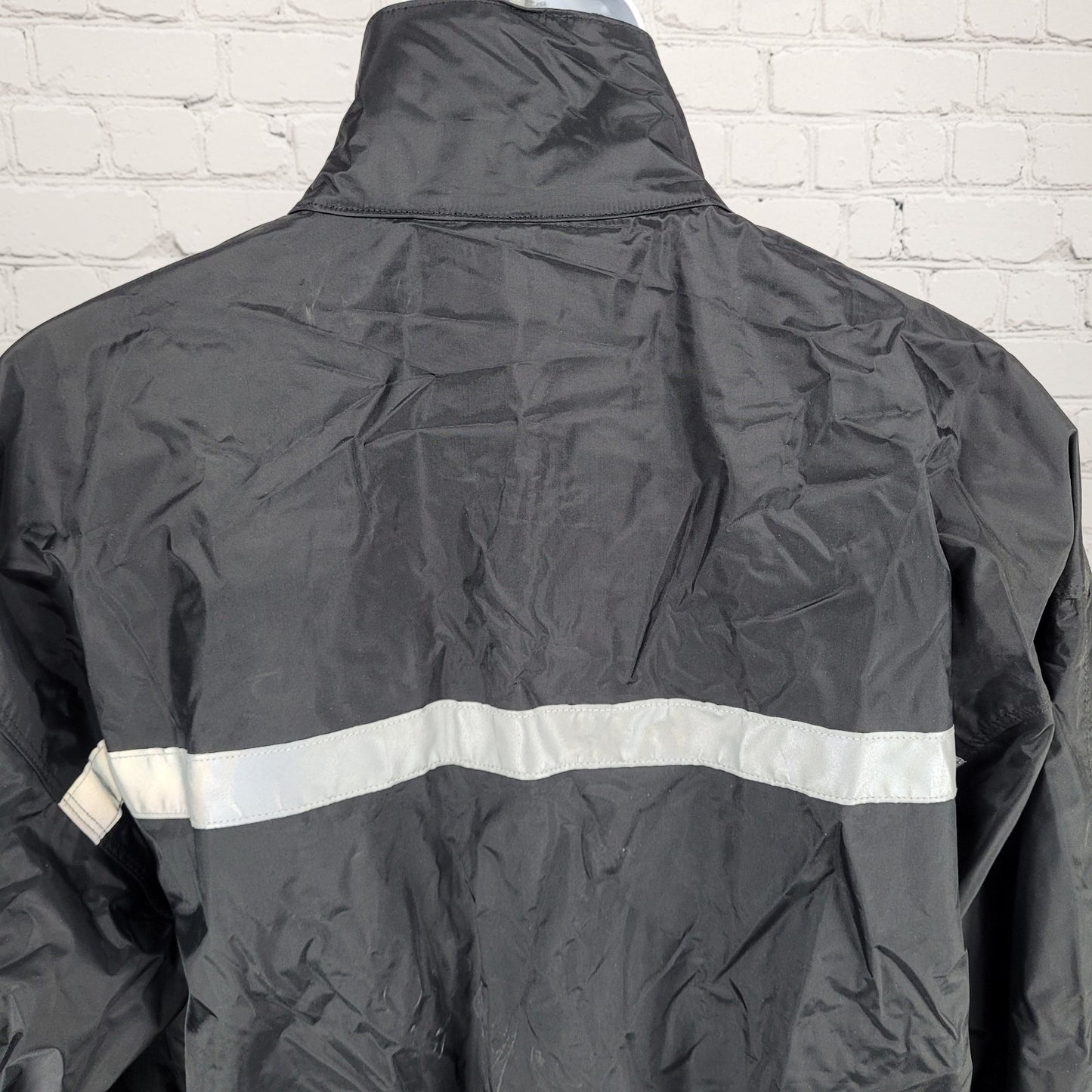 Tour Master Riding Apparel Black Coat 3M Scotchlite Reflective Rain Jacket L 44