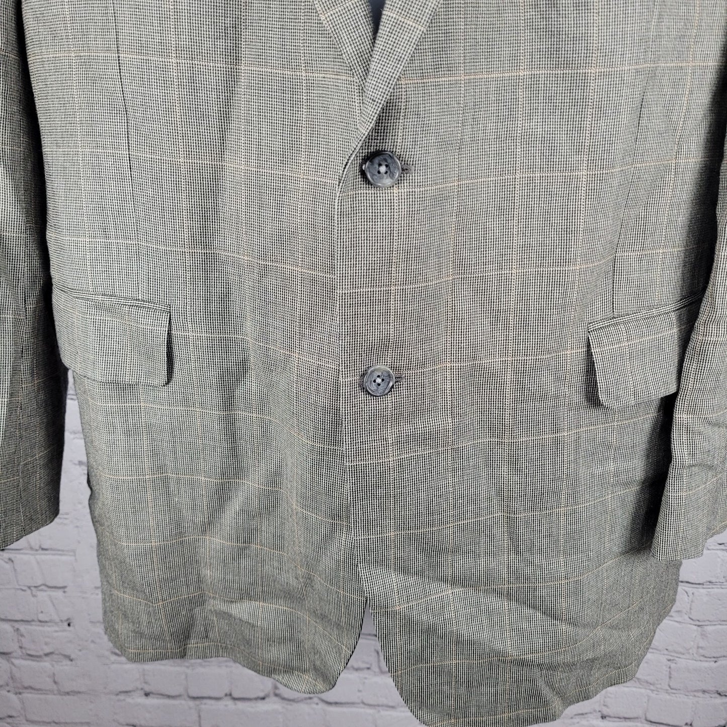 Jos A Bank Black Beige Silk Wool Signature Collection Blazer Sport Coat 46L