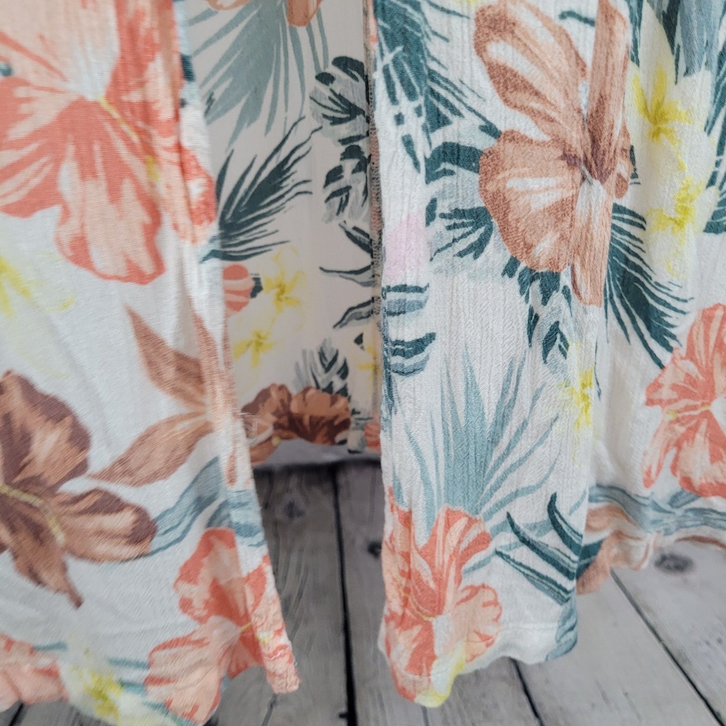 RIP CURL Tropical Floral Lightweight Tie Waist Racerback Dress Size Small S