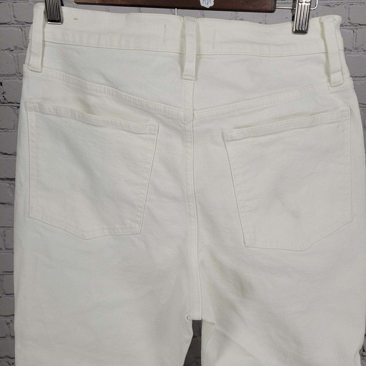 Madewell White Denim The Perfect Vintage Jean High Rise Raw Hem Size 28 (28x27)