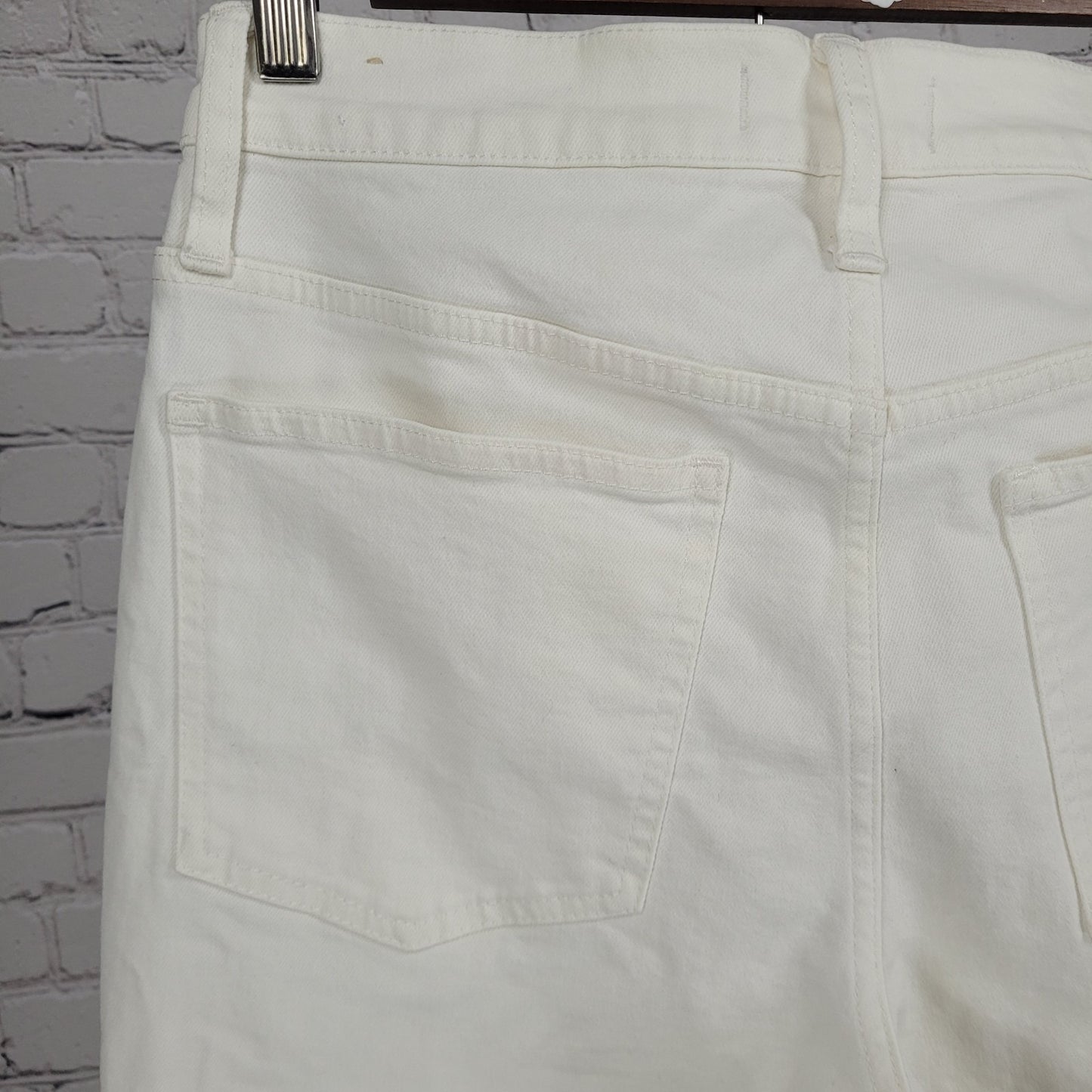 Madewell White Denim The Perfect Vintage Jean High Rise Raw Hem Size 28 (28x27)
