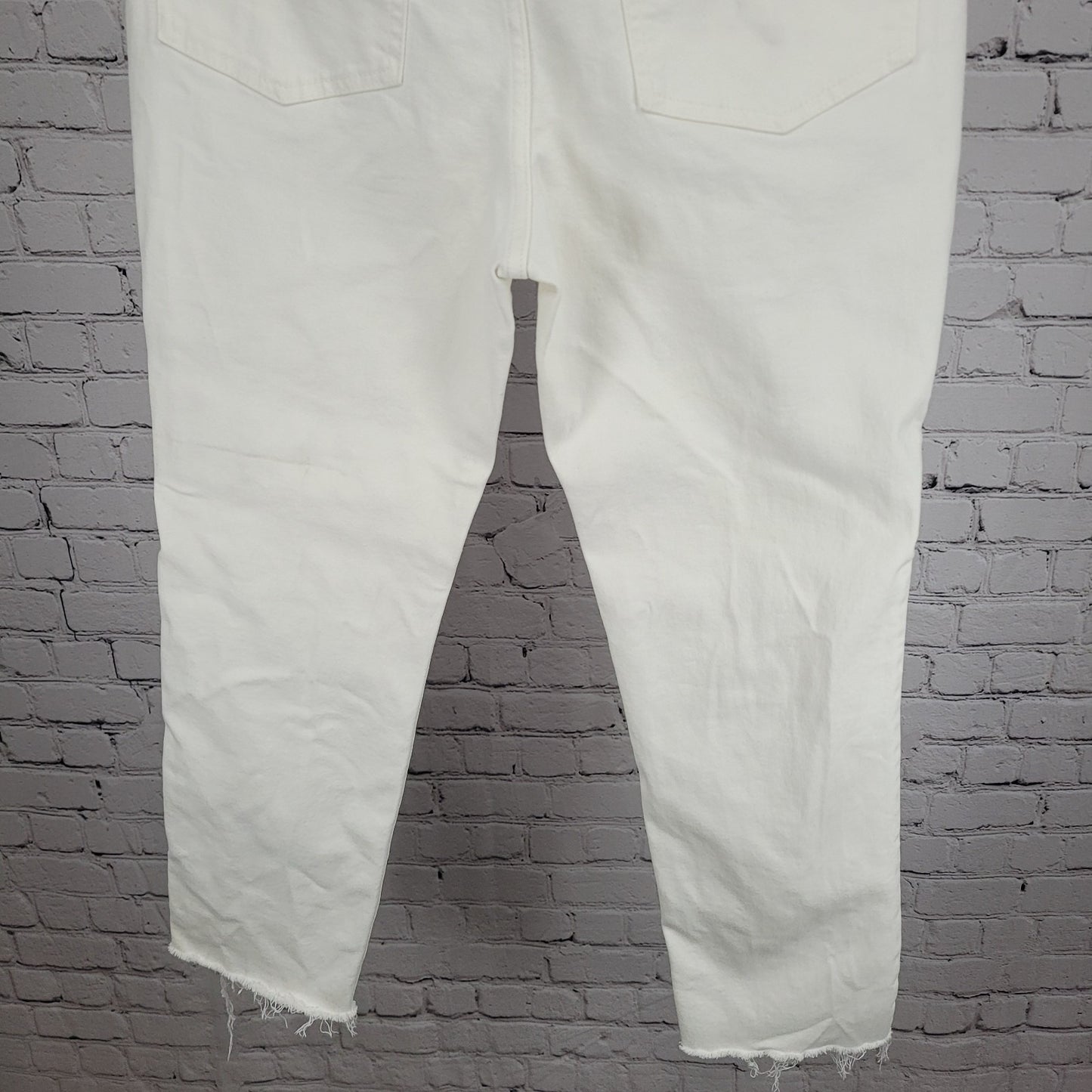 Madewell White Denim The Perfect Vintage Jean High Rise Raw Hem Size 28 (28x27)