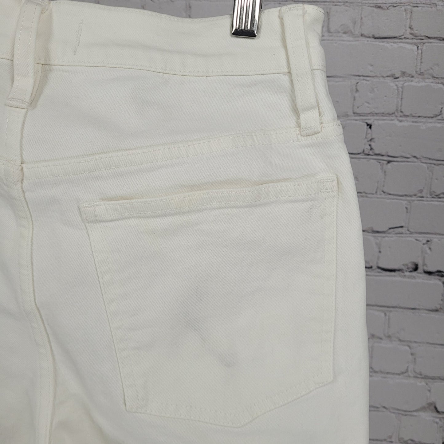 Madewell White Denim The Perfect Vintage Jean High Rise Raw Hem Size 28 (28x27)