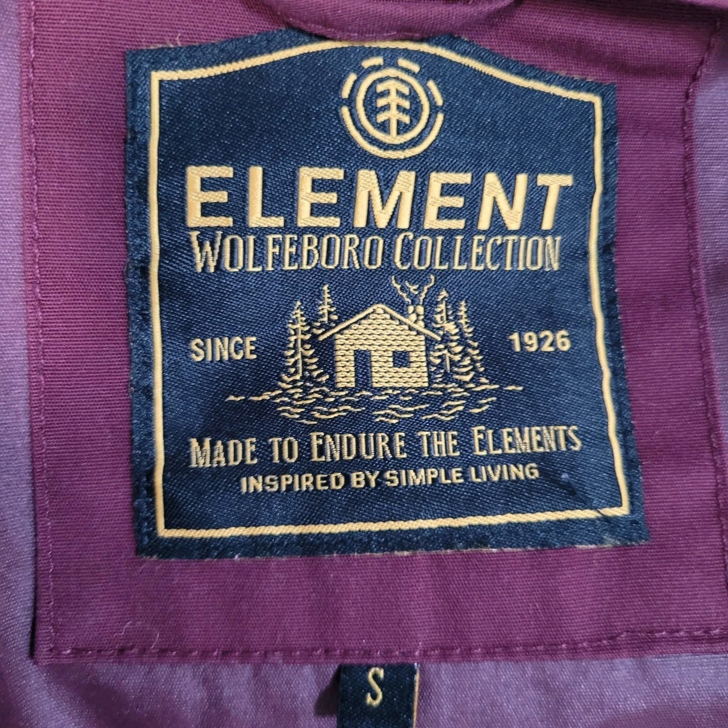 Element Wolfeboro Collection Deep Red Full Zip Hooded Jacket Size Small S
