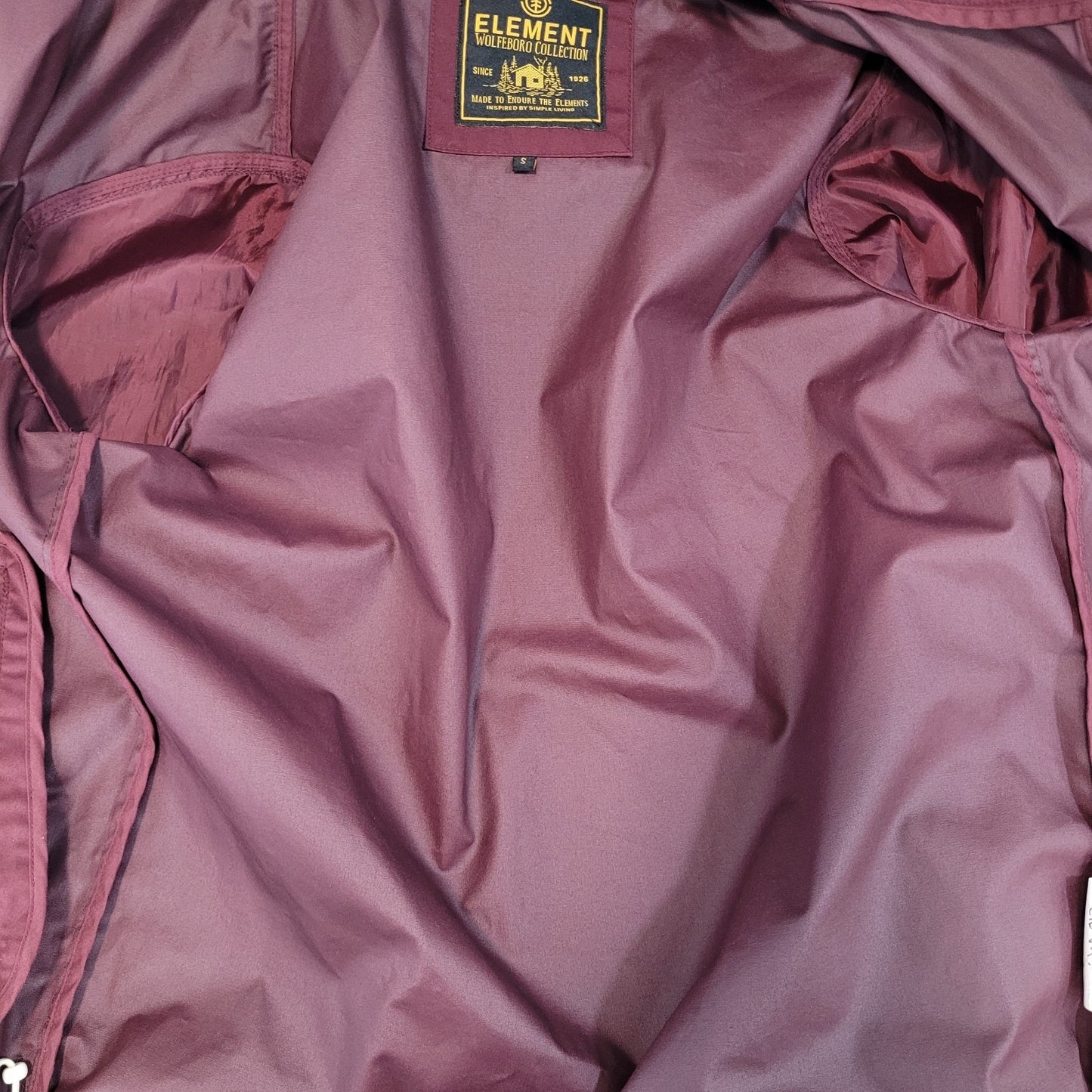 Element Wolfeboro Collection Deep Red Full Zip Hooded Jacket Size Small S