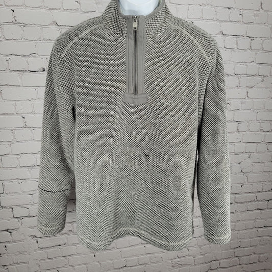 Orvis Grey Classic Collection Sherpa Lined 1/4 Zip Pullover Jacket Size Medium M
