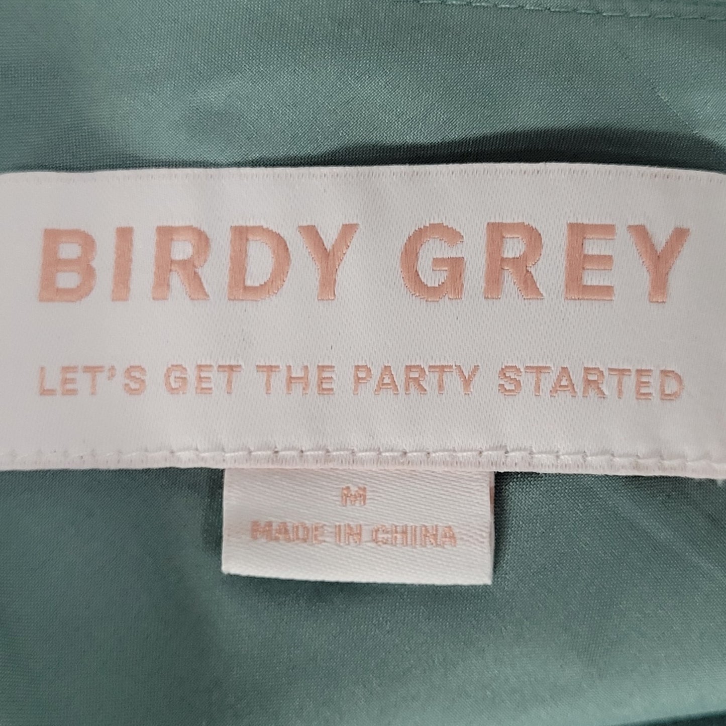 Birdy Grey Green Satin Sheen Cowl Neck Side Slit Maxi Dress Gown Size Medium M