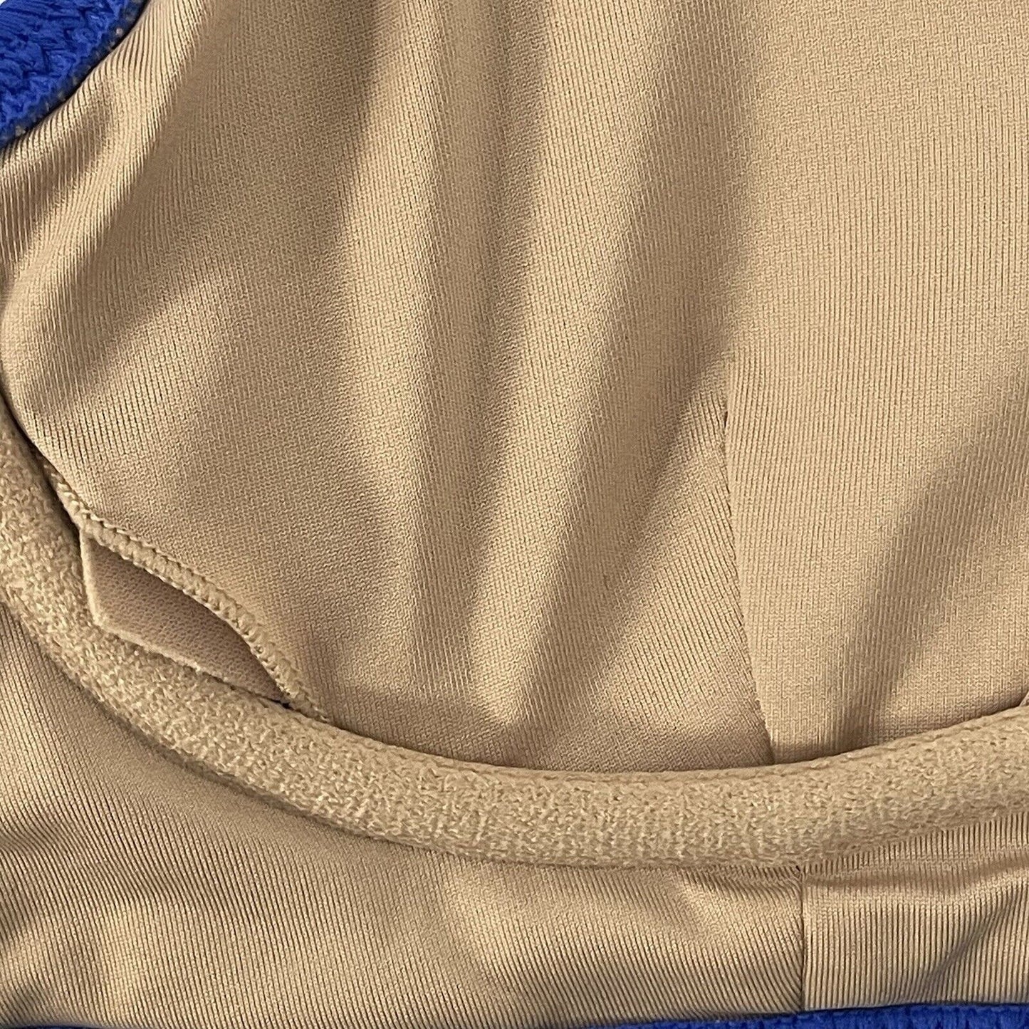 Shade & Shore Blue Deep V Neck Underwire Removable Pads Bikini Top Size 34B