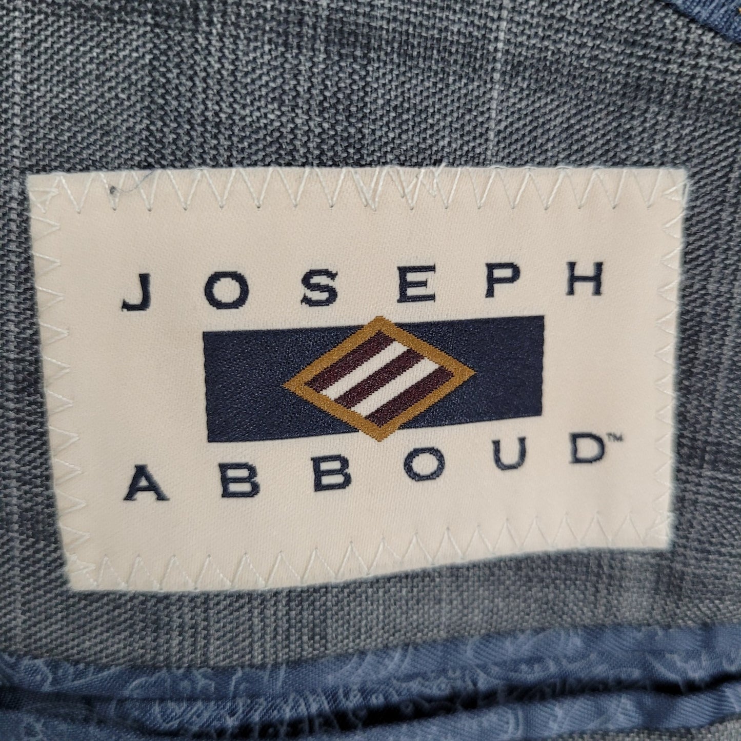 Joseph Abboud Guabello Grey 100% Wool Check Blazer Sport Coat USA Made Size 46S