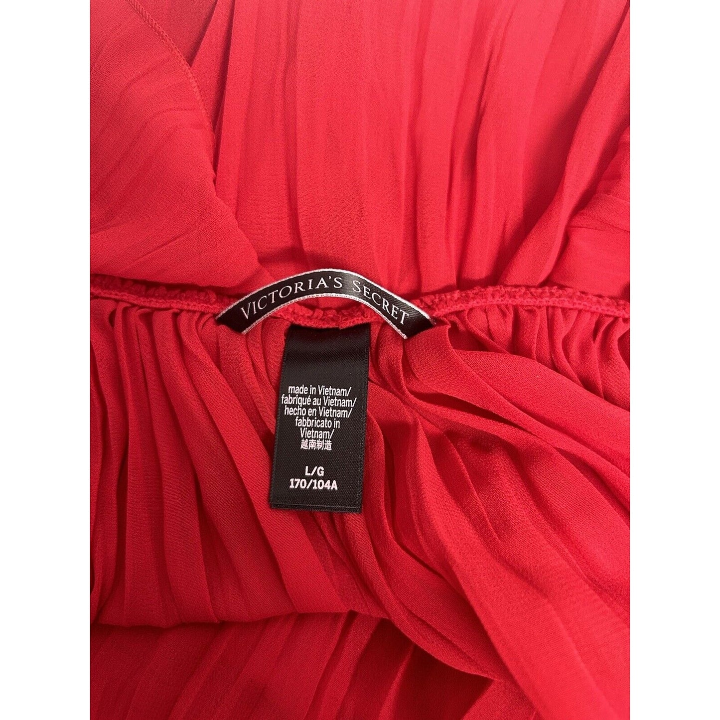 Victoria’s Secret Red Sheer Lace Top Baby Doll Chemise Nightie Women’s Size L