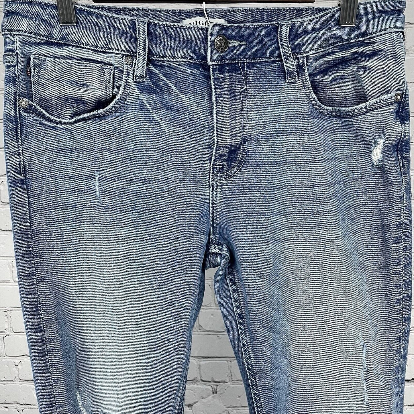 Vigoss Thompson Tomboy Distressed High Rise Medium Wash Skinny Jeans 31 (31x27)