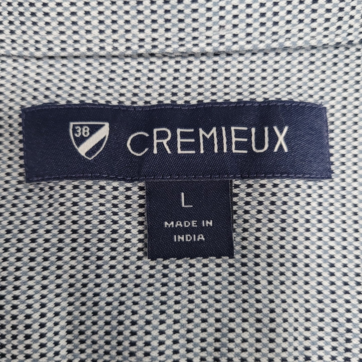Cremieux Black Grey 100% Cotton Button Up Long Sleeve Dress Shirt Large L