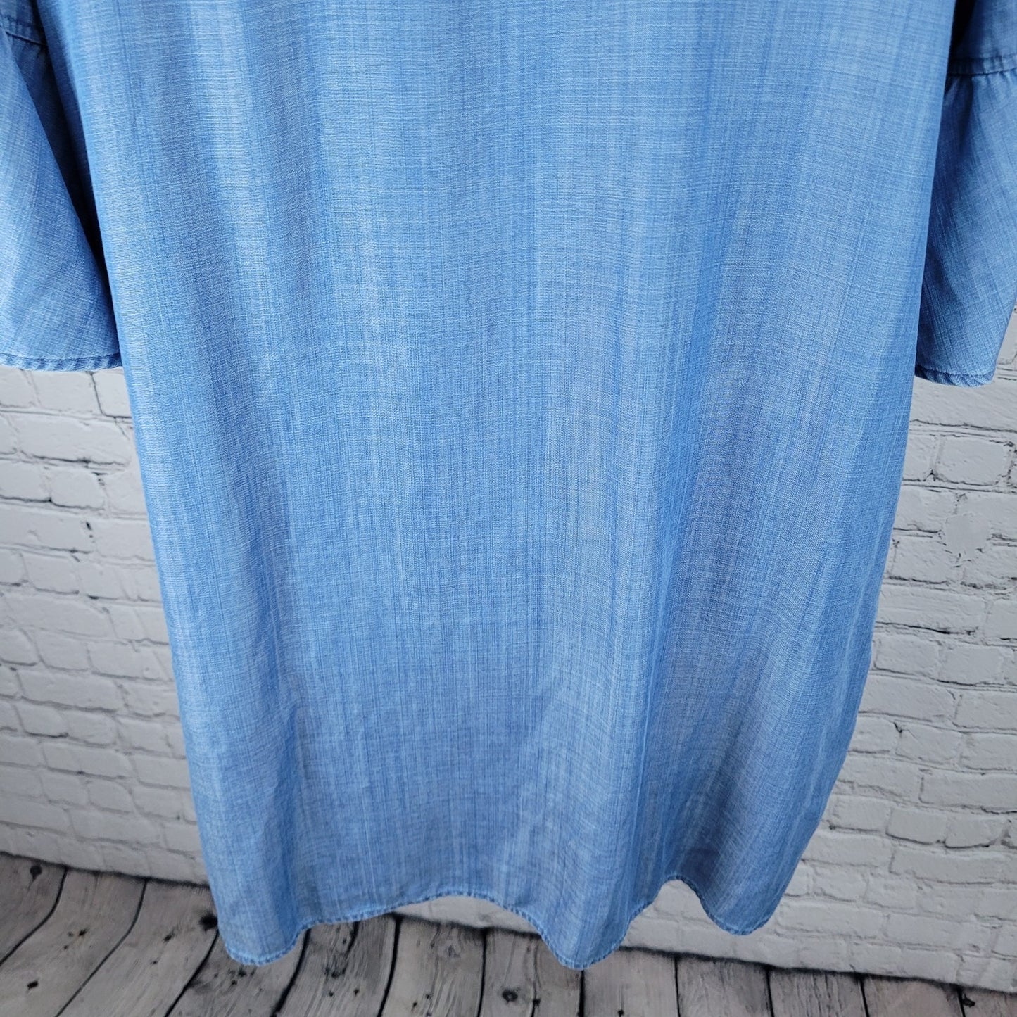 Tommy Bahama Blue 3/4 Bell Sleeve Pockets Unlined Midi Shift Dress Size Large L
