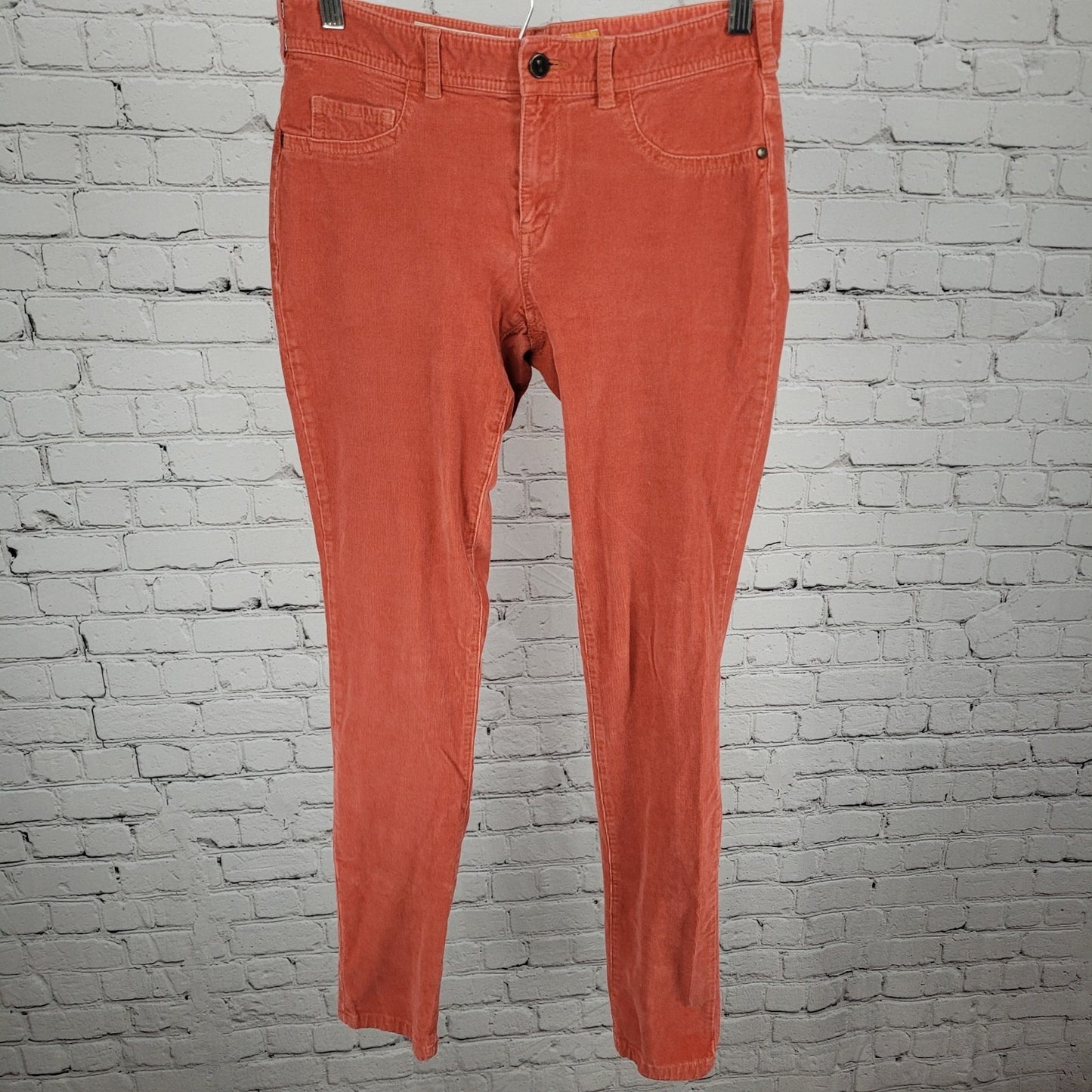 Pilcro & The Letterpress Anthropologie Orange Corduroy Skinny Pants Size 28x30