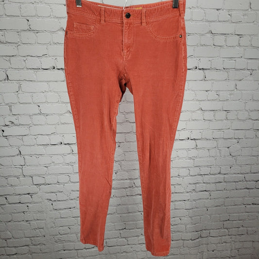 Pilcro & The Letterpress Anthropologie Orange Corduroy Skinny Pants Size 28x30