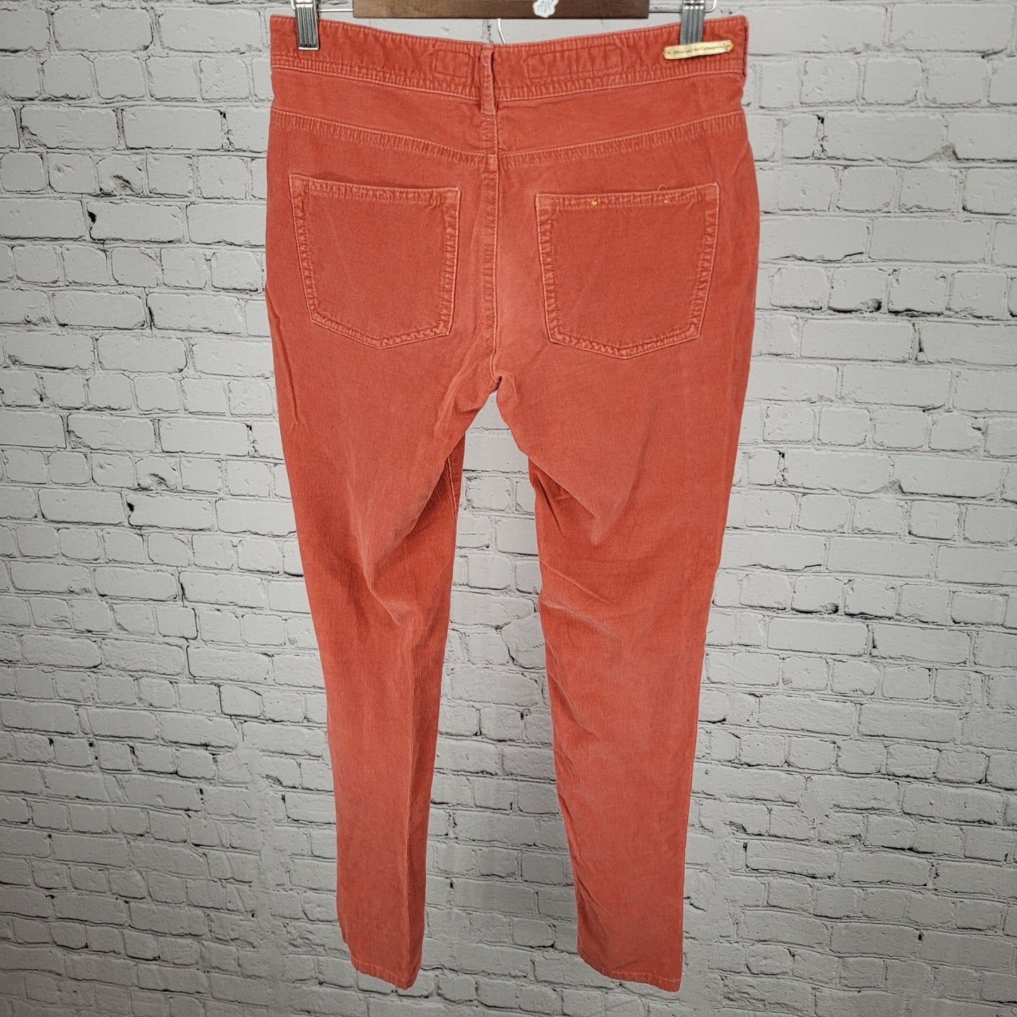 Pilcro & The Letterpress Anthropologie Orange Corduroy Skinny Pants Size 28x30