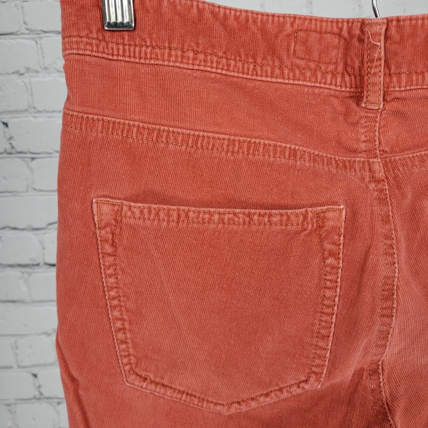 Pilcro & The Letterpress Anthropologie Orange Corduroy Skinny Pants Size 28x30
