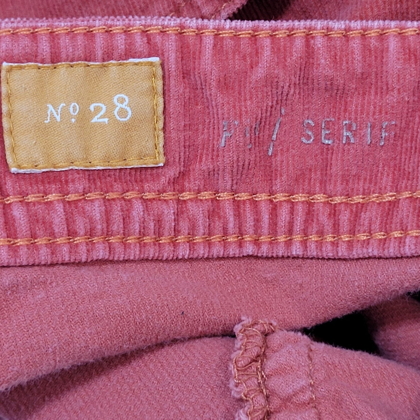 Pilcro & The Letterpress Anthropologie Orange Corduroy Skinny Pants Size 28x30