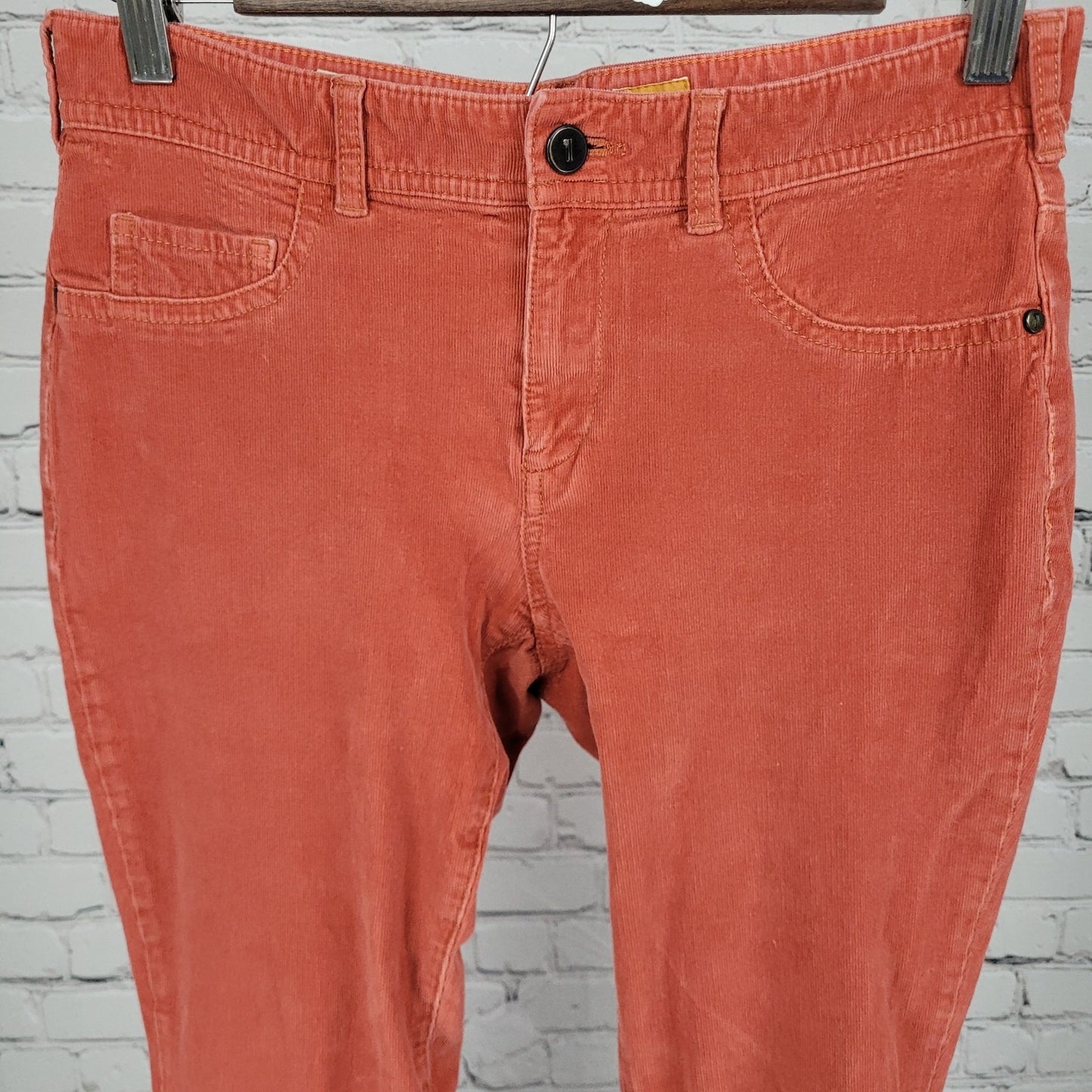 Pilcro & The Letterpress Anthropologie Orange Corduroy Skinny Pants Size 28x30