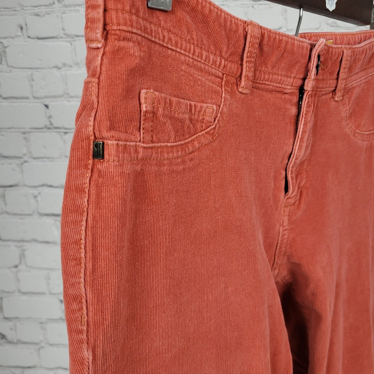 Pilcro & The Letterpress Anthropologie Orange Corduroy Skinny Pants Size 28x30