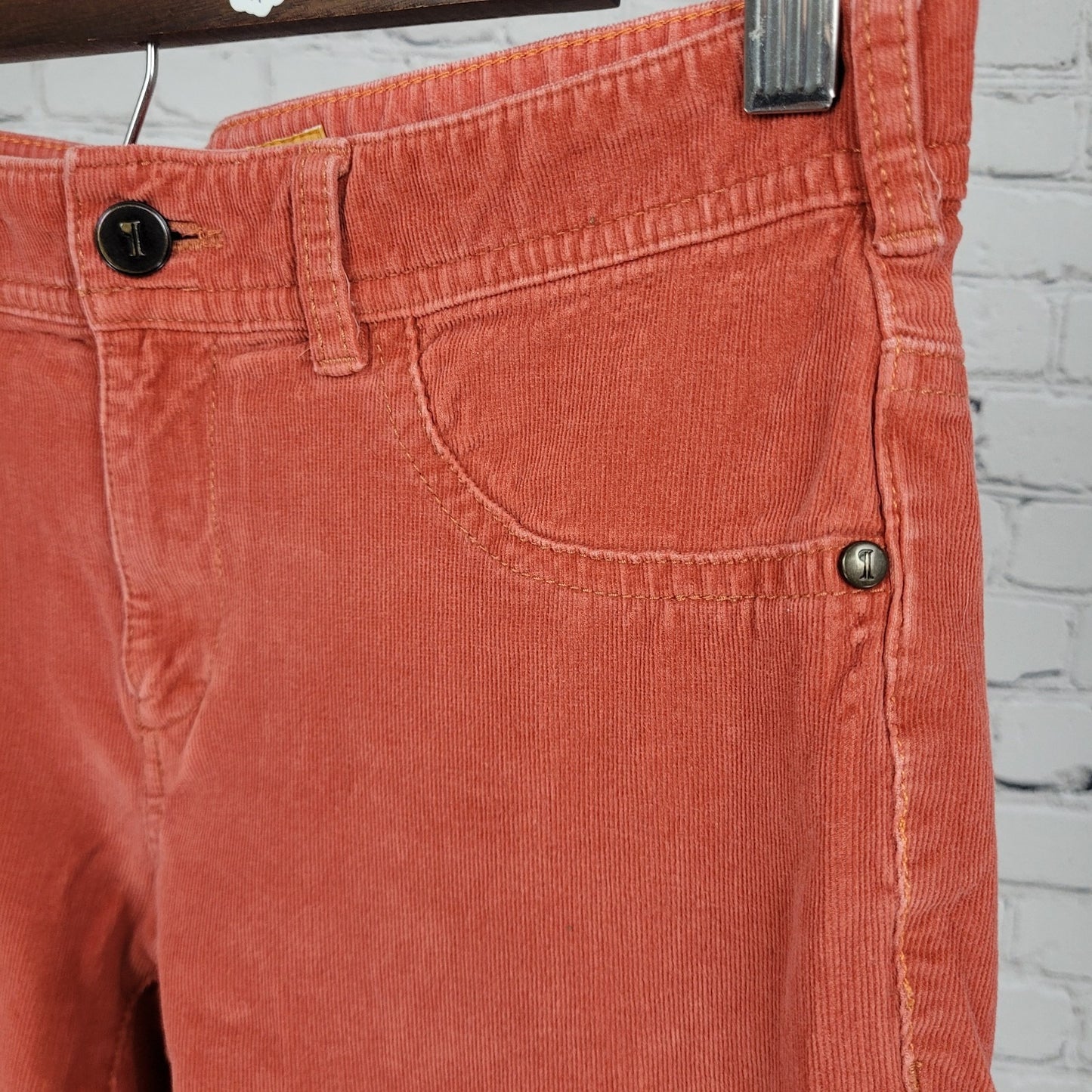 Pilcro & The Letterpress Anthropologie Orange Corduroy Skinny Pants Size 28x30